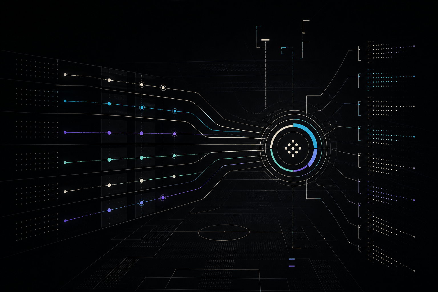 Abstract pre-match sports data flowing into a central API event hub
